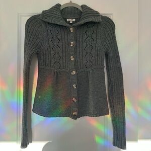 Grane Grey Knit Cardigan